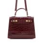 Pu Leather Premium Lock Ladies Hand Bags Fashion Designer Custom Logo Luxury Vegan Crocodile Top Handle Womens Handbags