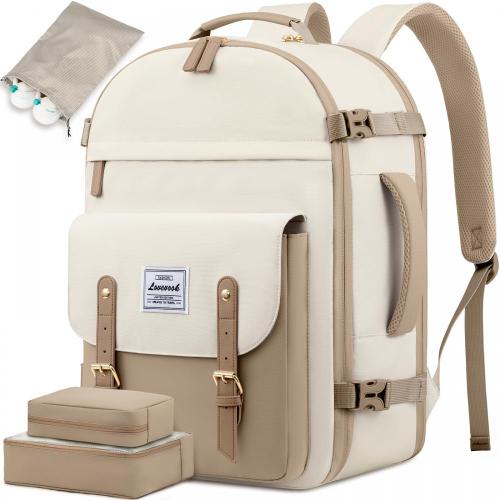 4Pcs Travel Backpack for Women 50L Carry On Backpack for Airplanes Flight Approved Personal Item Backpack Fits 18 Inch Laptop