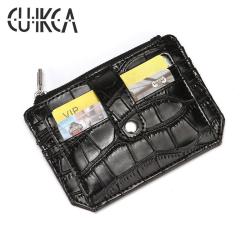 CUIKCA Classic Crocodile Pattern Card Holder Men Women Leather Credit Card Case ID Card Holder Wallet Purse Pouch