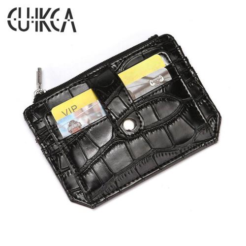 CUIKCA Classic Crocodile Pattern Card Holder Men Women Leather Credit Card Case ID Card Holder Wallet Purse Pouch
