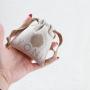 Luxury Branded Herringbone Cotton Drawstring Gift Bag Custom Logo Drawstring Herringbone Cotton Jewelry Pouch