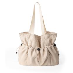 Popular Women's Shoulder Bags External Pocket Drawstring Shopping Bag Japanese Nylon Women Large Capacity Classic Tote Bag