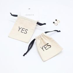 12 Oz Thick Canvas Drawstring Perfume Essential Oil Packaging Pouch Small Beige Cotton Gift Jewelry Bag