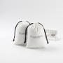 High Quality Organic Cotton Fabric Gift Pouch Eco Soap Packaging Custom Logo Printed Cotton Linen Dust Drawstring Bag