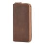 Large Capacity Long Wallet for Men Crazy Horse Leather RFID Blocking Wallet Zipper Around Card Holder