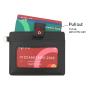Customized Slim RFID Blocking Wallets Genuine Leather Minimalist Card Case With Zip Pocket Leather Credit Card Holder