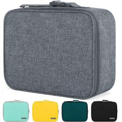 Gelory Modern Simple Fashion Zipper 600 D Polyester Lunch Bag Kids Gray Insulated Lunch Box