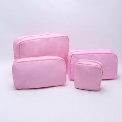 Keymay Personalized Chenille Letter Large Travel Makeup Bag Waterproof Zipper Purse Cosmetic Bag Custom Logo