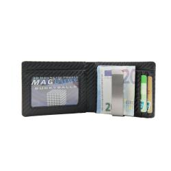Slim card wallet RFID blocking carbon fiber leather wallet for men