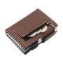 Leather Pop Up Card Holder Wallet Aluminum Metal Pop Up Card Case Metal Wallets