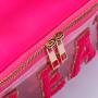 Custom Logo Waterproof Toiletries Pouch Women PVC Top Handle Zipper Pouch Toiletry Bag Travel Makeup Case Bag Clear Toiletry Bag
