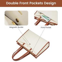 LOVEVOOK 2pc/set Fashion 15.6 inch Laptop Tote Ladies Work Teacher Bags Canvas Computer Shoulder Bag USB Laptop Bag for Women