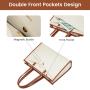 LOVEVOOK 2pc/set Fashion 15.6 inch Laptop Tote Ladies Work Teacher Bags Canvas Computer Shoulder Bag USB Laptop Bag for Women