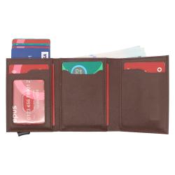New Design Credit Card Leather Wallet Card Holder Minimalist Men Wallets Leather Metal Card Holder