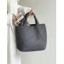 New Hand Woven Large Capacity Tote Carrying Women'S Single Shoulder Bun Female Vegetable Basket Female Bag