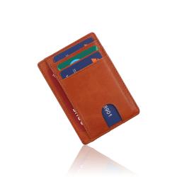 Business leather id card holder wallet rfid blocking ultra slim leather card holder wallet for men