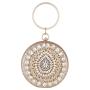 New design round evening bag rhinestone flower bag glitter handbags woman good quality sling bag