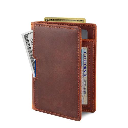 KBW027 Customized Wallet Men's Leather RFID Wallet Carbon Fiber Leather Change Pocket Double Fold Leisure Small Clip