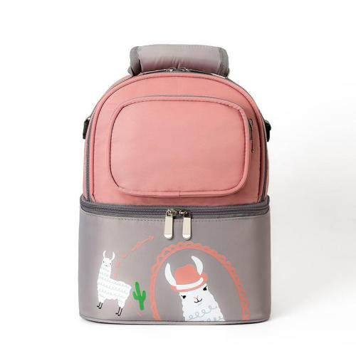 ZX016 Cartoon Breastmilk Bag insulation Dual Compartment Backpack Baby Bottle Insulation Nylon Waterproof Lunch Bags