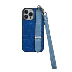 Embossed Crocodile Pattern Back Cover Mobile Phone Leather Case For Iphone 13 14 15 Plus Pro Max With Finger Strap Card Slot