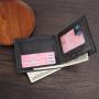 New style carbon fiber pattern large capacity money clip with multiple card slots, simple style, two-fold men's wallet