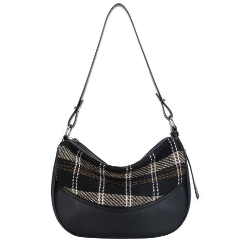 2024 Vegan Leather Women Shoulder Bag Fashion Ladies Sling Bags Crossbody Bag With Top Canvas Design