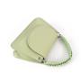 Summer leisure handbags for woman light green shoulder bag with woven handle elegant flap underarm bag