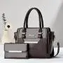 Sequin leather 2 pieces set handbags shoulder bag come with a wallet for women ladies large purses