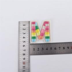 Keymay RTS DIY Personalized A-Z 26 Rainbow Letters Self-Adhesive Alphabet Stickers Letters Embroidered Patches Patch Letters