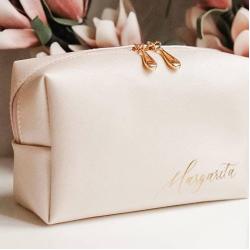 The New Customized Solid Makeup Clutch PU Leather Birthday Gift Waterproof Travel Cosmetics Bag With Double Zipper 2024