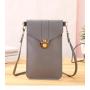 Women's Retro Student Style Mobile Phone Wallet Thin Tide Lock Sling Bag with Portable Touch Screen Feature Small Buckle Design