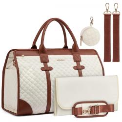 LOVEVOOK 4 in 1 High Quality Diaper Bag Tote with Changing Station & Pacifier Case Stylish Baby Bag for Mom Weekender Travel