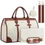 LOVEVOOK 4 in 1 High Quality Diaper Bag Tote with Changing Station & Pacifier Case Stylish Baby Bag for Mom Weekender Travel