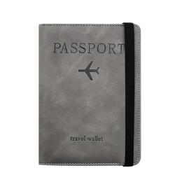 HR244 Strap PU Leather RFID Passport Bag Anti Theft Clip ID Portable Bank Card Holder Daily Matching Solid color Wallet Clip