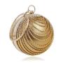 Hot selling crystal tassel round spherical rhinestone party bags gold evening bags supplier woman bags handbags pochette femme
