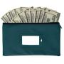 Gelory Stylish Multi-color PU Leather 7 Days Bank Deposit Cash and Coin Pouches with Zipper Closure