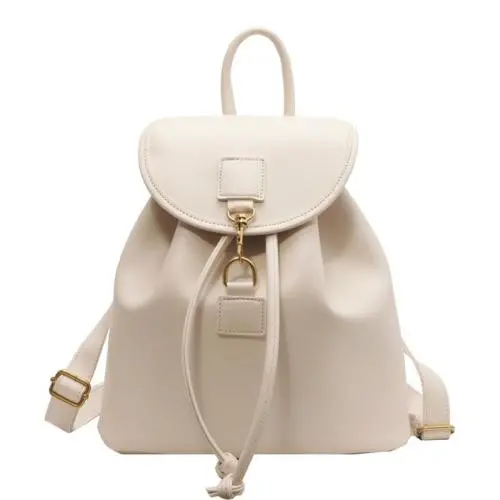 ZR603 New Women Bag Backpack Fashion Girl White Pleasure PU Leather Waterproof Schoolbag Female Flip Cover Versatile Travel Bag