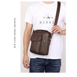 ZR765 Men Bag New Leather Briefcase Handbag backpack Single Shoulder Crossbody Bag PU Business Youth Vertical Boy Shoulder Bag