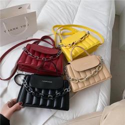Chain Ladies Handbags Women Bag Pure Color Fashion Lady Bag Pu Leather Custom Designer Handbag JY1020
