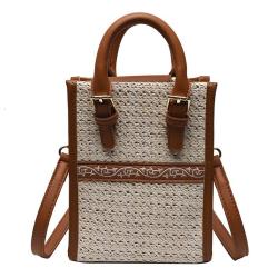 ZR946 Women Bag Handbag Fashion Woven Straw Summer Messenger Shoulder Crossbody Bag Girls Lady Beach Tote Bag Summer Vacation
