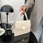 New 2022 Fashion Women's Bag Simple Leisure Lingge Pu Love Small Square Bag Embossed High-grade  Single Shoulder Messenger Bag