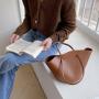 2024 Trending New Korean Designer Women's Bag Fashion Large Capacity Open PU Leather Tote Handbag Ladies Bucket Shoulder Bags