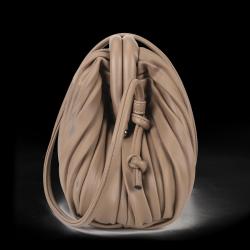 2024 new soft PU handbag dumpling shape design cloud pleated removable shoulder strap women's bag