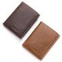 OEM193 Genuine Cow Leather Men Wallets ID & Credit Card Holders Note Compartment Short Wallets Vintage Purses For Male