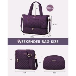 LOVEVOOK wholesale large quilted 3pc handbags sets luxury fashionable travel luggage duffel Gym weekender bags for Hospital trip