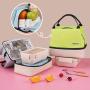 ZWY048 New Portable Handheld Double Layer Insulated Lunch Bag Work School Travel Oxford Handbag Outdoor waterproof storage bag