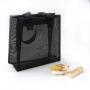 Custom Logo Printing Black Mesh Makeup Cosmetic Zipper Bag Hot Sale Handle Travel Zipper Mesh Pouches For Women