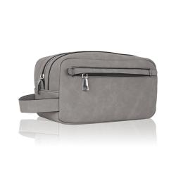 Factory wholesale pu leather makeup bag men toiletry bag leather travel cosmetic bag