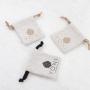 Luxury Branded Herringbone Cotton Drawstring Gift Bag Custom Logo Drawstring Herringbone Cotton Jewelry Pouch