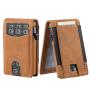 Men pop up wallet metal and leather rfid blocking wallet